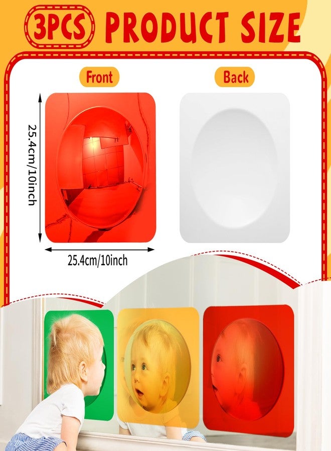 3 قطع من مرايا الحائط الحسية للأطفال الصغار، مرايا فقاعية، مرايا حائط أكريليك، مرايا فقاعية، ألعاب حسية للأطفال، ديكور غرفة حسية منزلية صفية، تحفيز بصري ولمسي، تنمية معرفية - Image 2